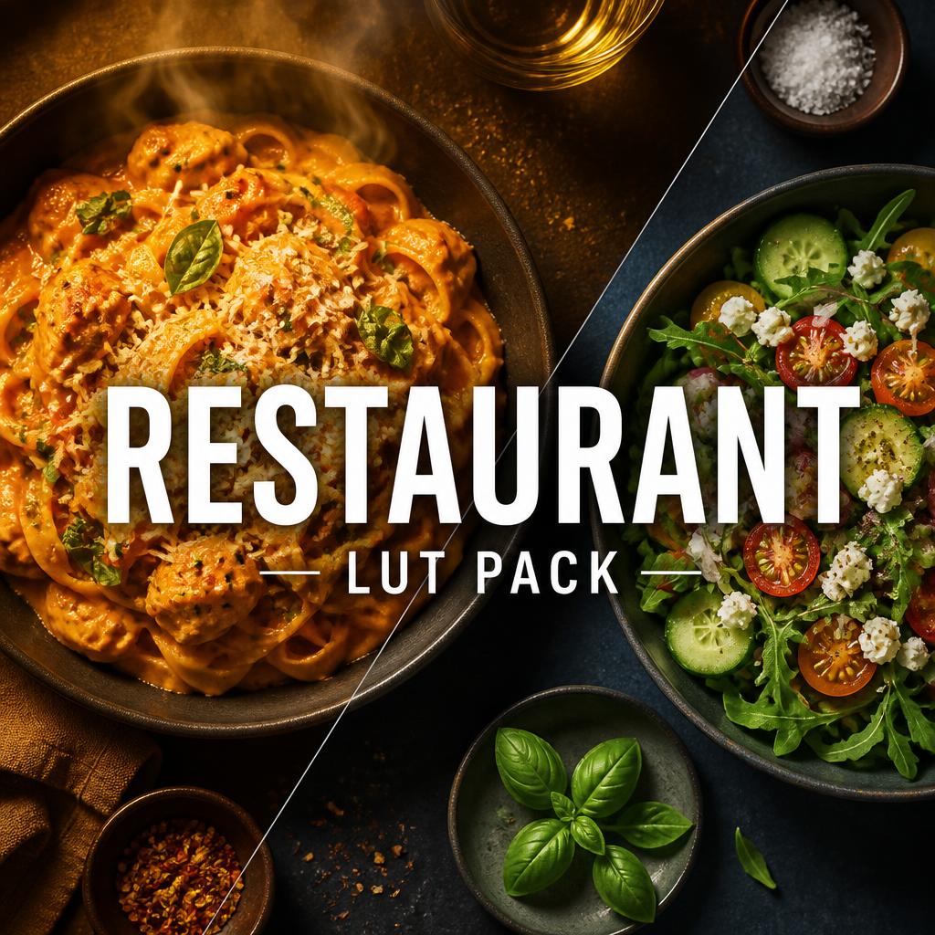 Aperçu du Restaurant LUT Pack – LUTs pour photographie culinaire et food